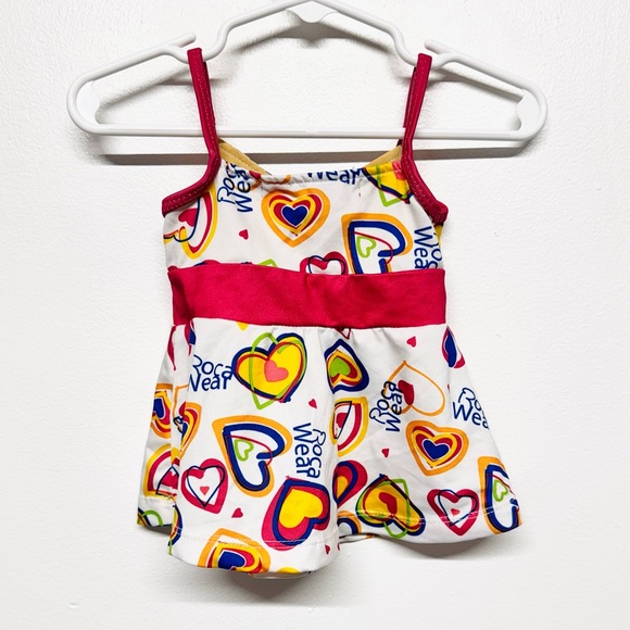 2/$20    Rocawear Girls' Heart Print Swim-dress 12M Multicolor - Picture 5 of 8
